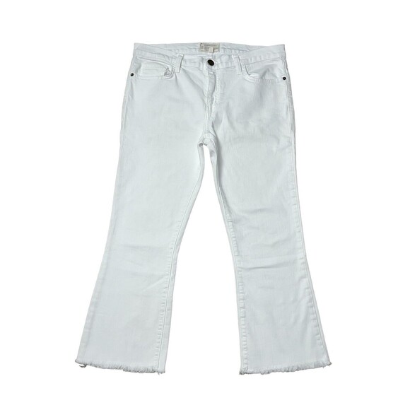 Current Elliott The Cropped Flip Flop Sugar White Denim Jeans Pants Women’s 30 - Picture 1 of 9